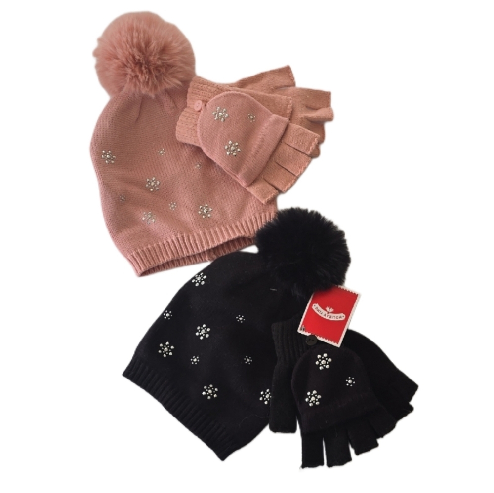 Holiday Time Knit Beanie and Glove Set- 2 Sets